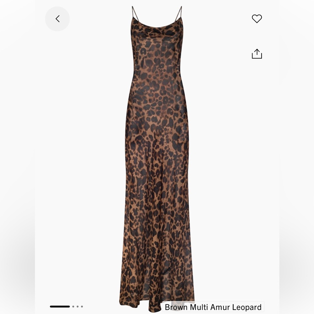 L'AGENCE Brown Leopard Print Maxi Dress - Picture 2 of 4